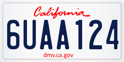 CA license plate 6UAA124