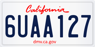 CA license plate 6UAA127