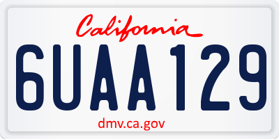 CA license plate 6UAA129