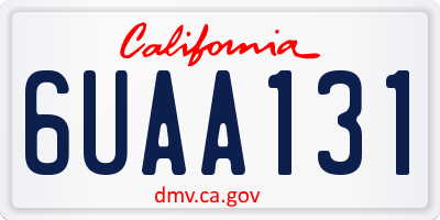 CA license plate 6UAA131