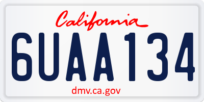 CA license plate 6UAA134