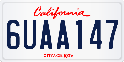 CA license plate 6UAA147