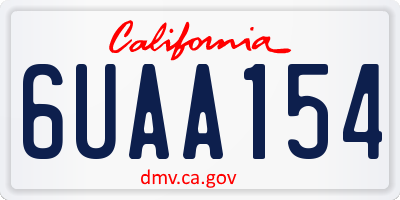 CA license plate 6UAA154