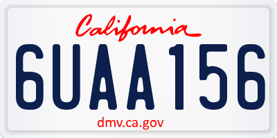 CA license plate 6UAA156