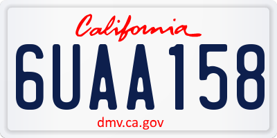 CA license plate 6UAA158