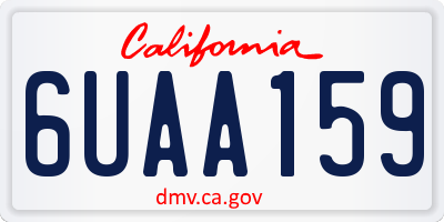 CA license plate 6UAA159