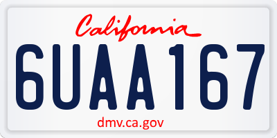 CA license plate 6UAA167