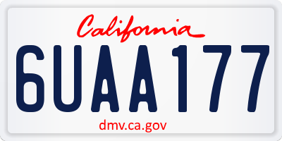 CA license plate 6UAA177