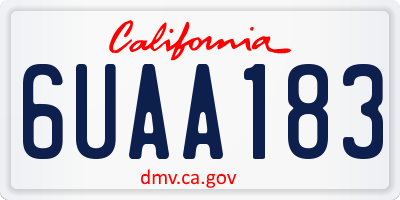 CA license plate 6UAA183