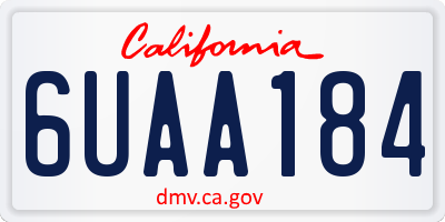 CA license plate 6UAA184
