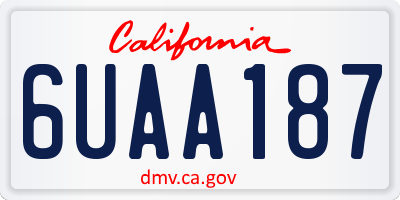 CA license plate 6UAA187