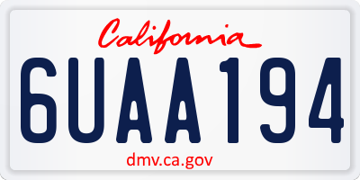 CA license plate 6UAA194