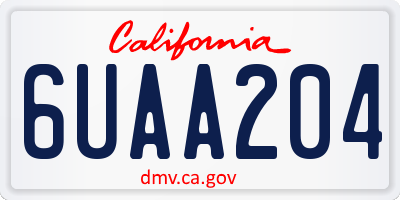CA license plate 6UAA204