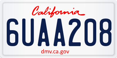 CA license plate 6UAA208