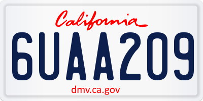 CA license plate 6UAA209