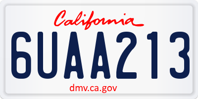 CA license plate 6UAA213