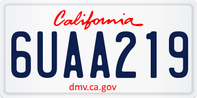 CA license plate 6UAA219