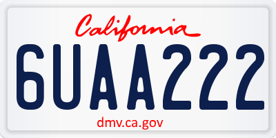 CA license plate 6UAA222