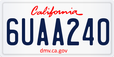 CA license plate 6UAA240