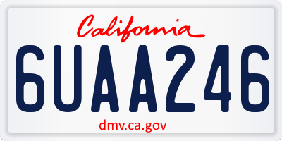 CA license plate 6UAA246