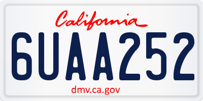 CA license plate 6UAA252