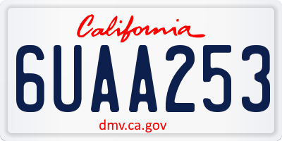 CA license plate 6UAA253