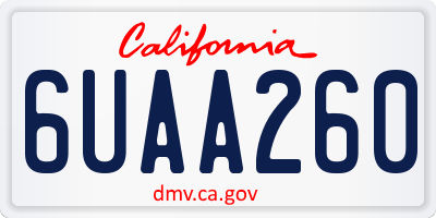 CA license plate 6UAA260