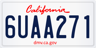 CA license plate 6UAA271