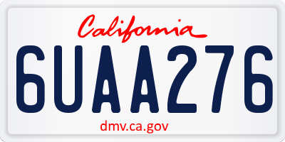 CA license plate 6UAA276