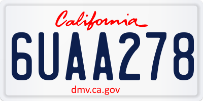 CA license plate 6UAA278