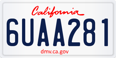 CA license plate 6UAA281