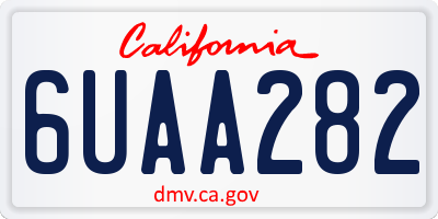 CA license plate 6UAA282