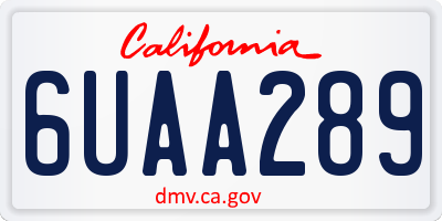 CA license plate 6UAA289
