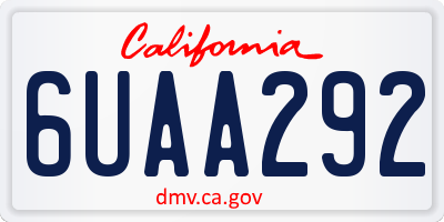 CA license plate 6UAA292