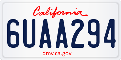 CA license plate 6UAA294