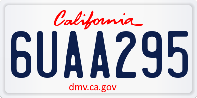 CA license plate 6UAA295