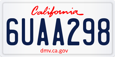 CA license plate 6UAA298