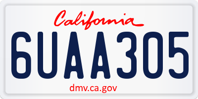 CA license plate 6UAA305