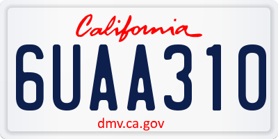 CA license plate 6UAA310