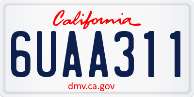 CA license plate 6UAA311