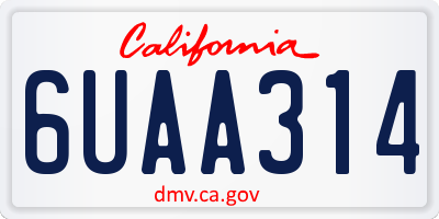 CA license plate 6UAA314