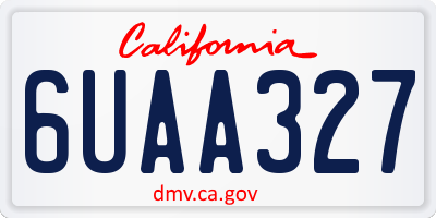 CA license plate 6UAA327