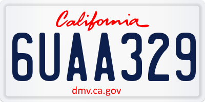 CA license plate 6UAA329