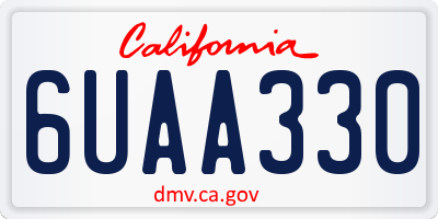 CA license plate 6UAA330