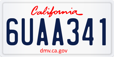 CA license plate 6UAA341