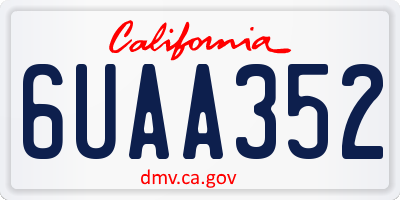 CA license plate 6UAA352