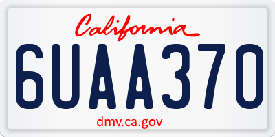 CA license plate 6UAA370