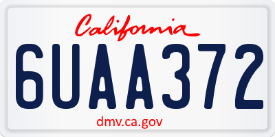 CA license plate 6UAA372