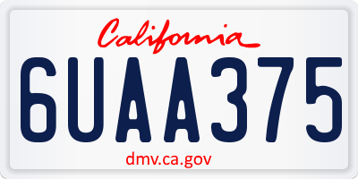 CA license plate 6UAA375