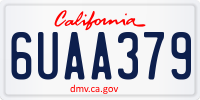 CA license plate 6UAA379